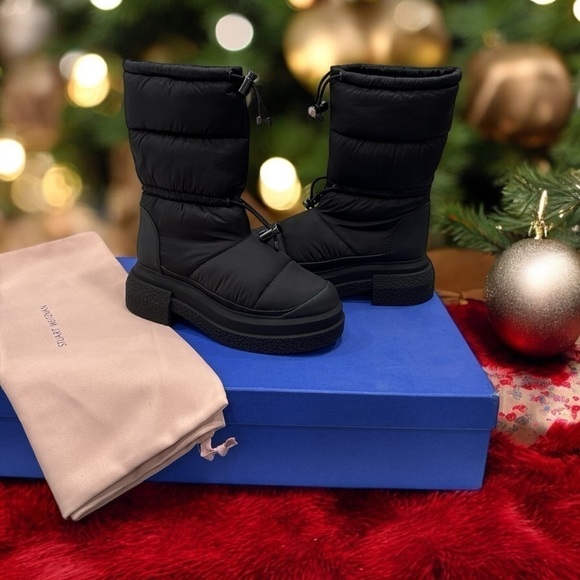 Stuart Weitzman Round Toe Cam SportLift Boots Women's 5.5 B Black Pull-On - Picture 10 of 15